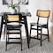 Baxton Studio Tafari Mid-Century Modern Dark Brown Finished Wood and Rattan 2-Piece Counter Stool Set, PR 239-2PC-13419-ZORO - alternate 5